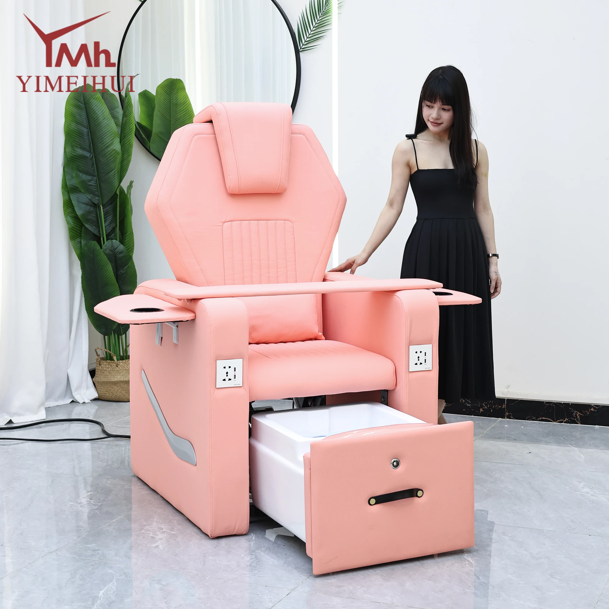 

High back spa manicure chair manufacturer pink pedicure chairs for nail salon