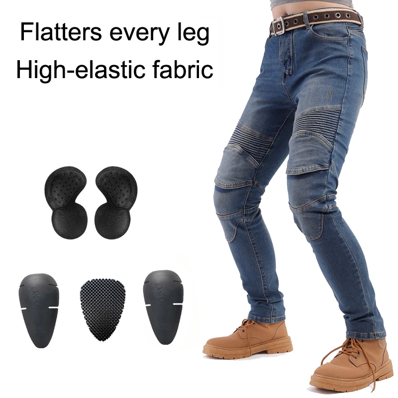 

Женские устойчивые к истиранию мотоциклетные джинсы для мотокросса, уличные велосипедные защитные брюки для езды