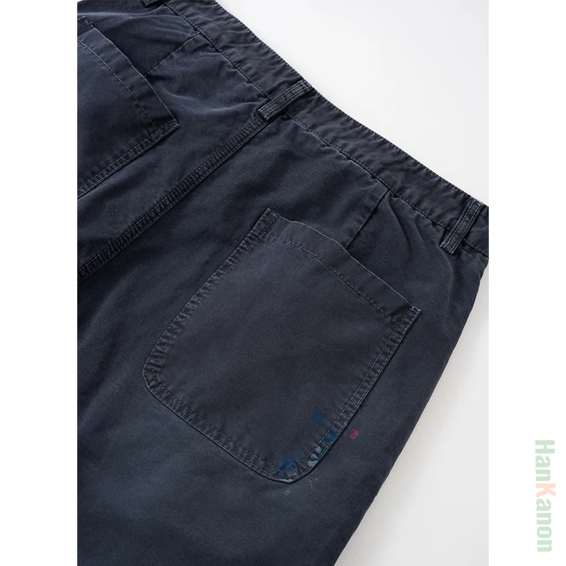 ملابس رجالية |   بنطال حطاب مغسول مطلي يدويًا | بنطال ملابس عمل قطن 100% بمظهر باهت عتيق #4