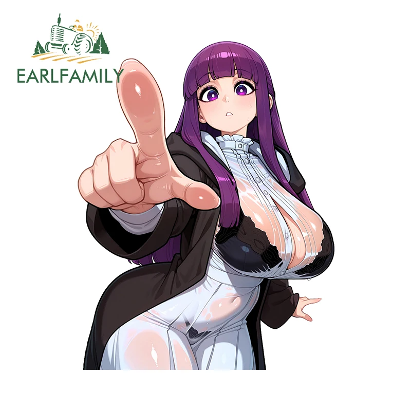 EARLFAMILY for Fern Huge Boobs Car Stickers Attractive Fantasting Anime Decals Fashionable Waterproof Car Decoration Accessories