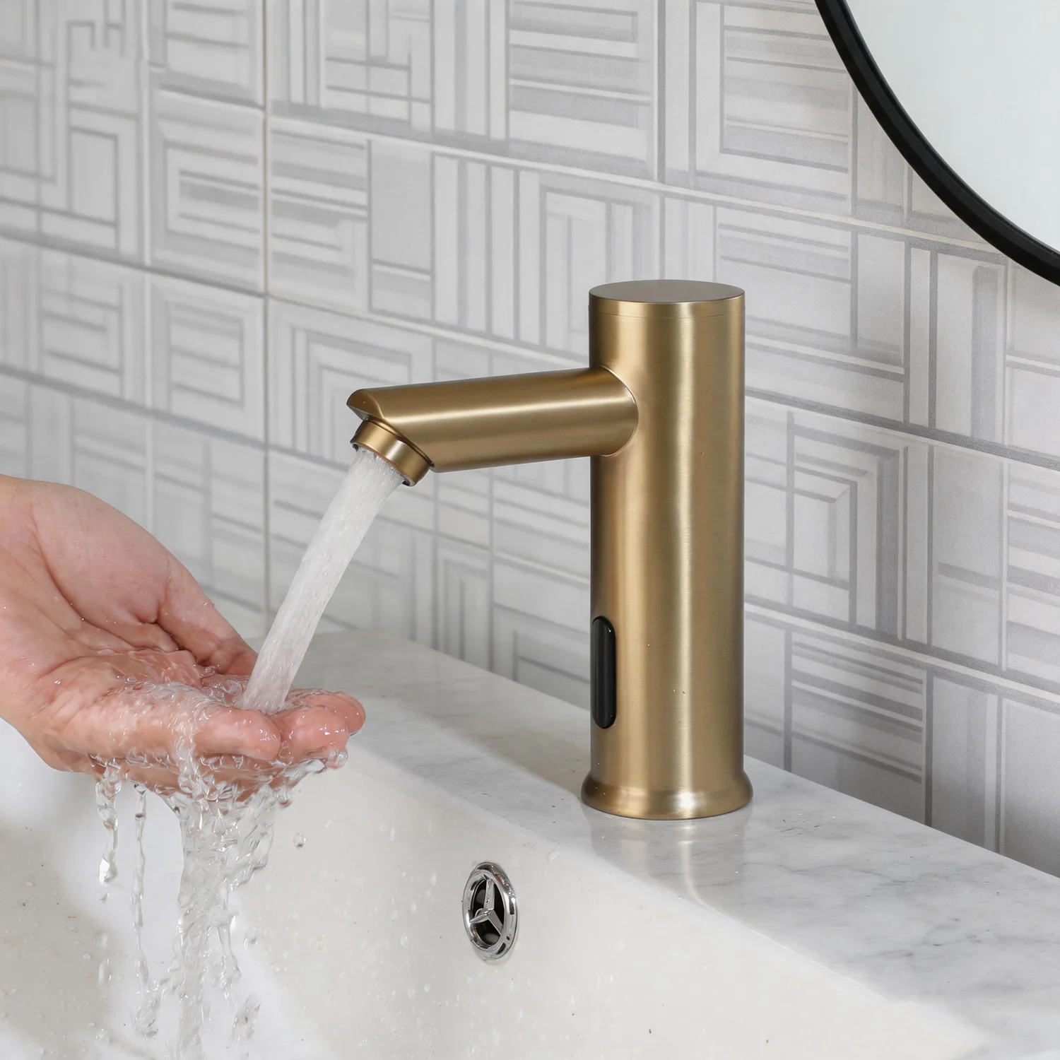KEMAIDI Touchless Automatic Sensor Bathroom Faucet Brushed Gold Vessel Sink Tap Hands-Free Smart Basin Mixer Infrared Sensor - view 2
