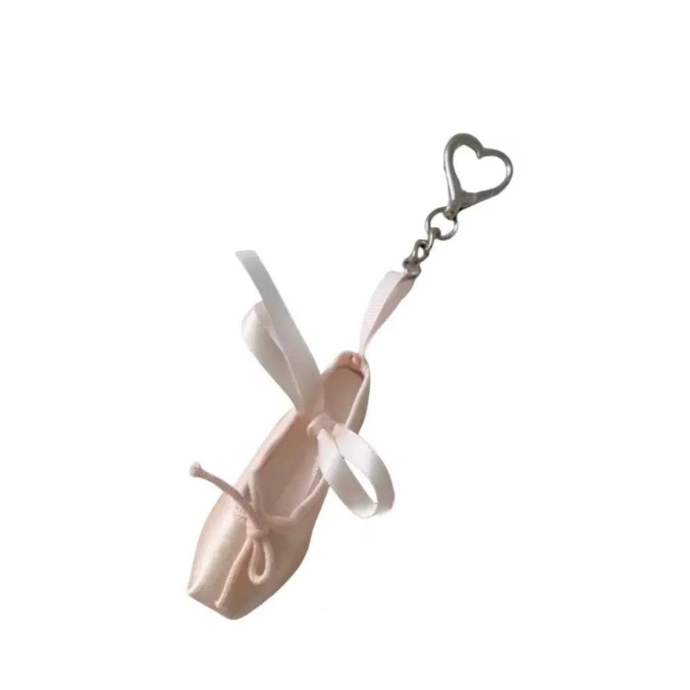 

Bag Pendant Ballet Shoes Keychain Pink Color Phone Charm Mini Ballet Shoes Pendant Handmade Elegant Ballet Shoes Key Holder