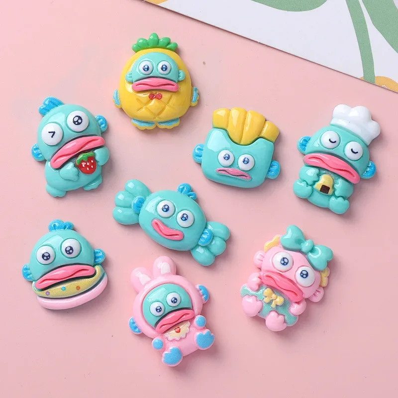 Cartoon Glossy Food HANGYODON Ugly Fish Diy Resin Accessories Jewelry Handmade Hairpins Mobile Phone Case Water Cup Headwear