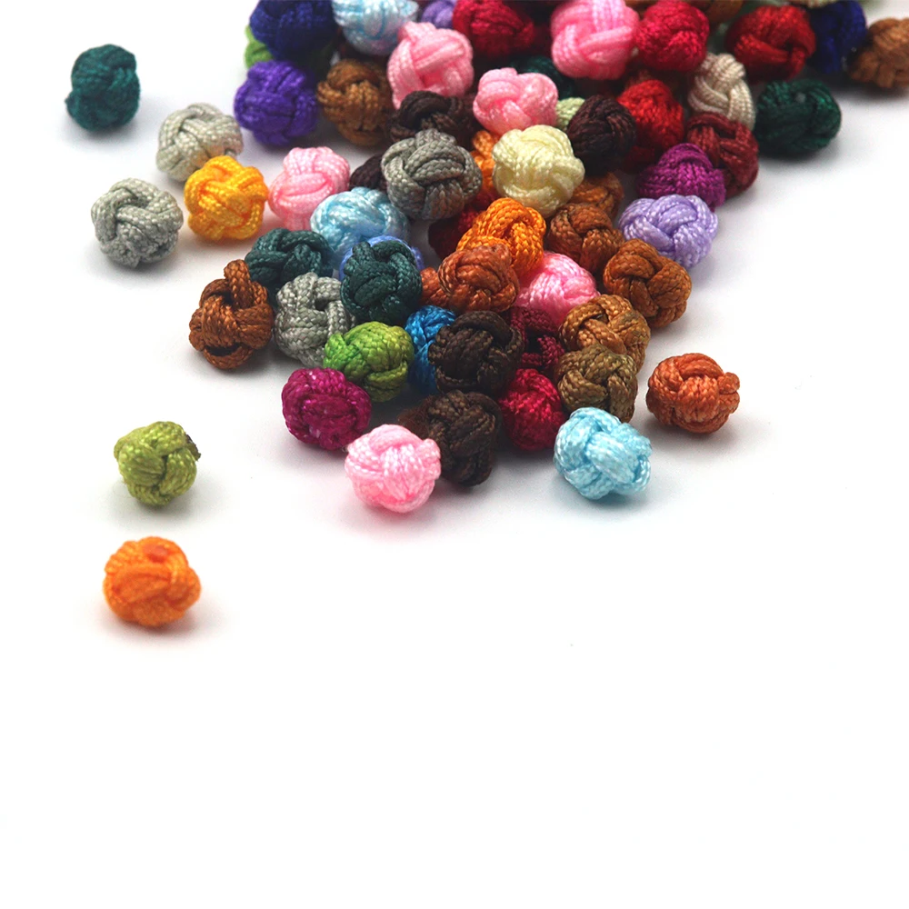 6/8MM 26pcs/lot Chinese Knot Pineapple Buckle Bracelet Necklace Woven Spacer Beads DIY Jewelry Accessories