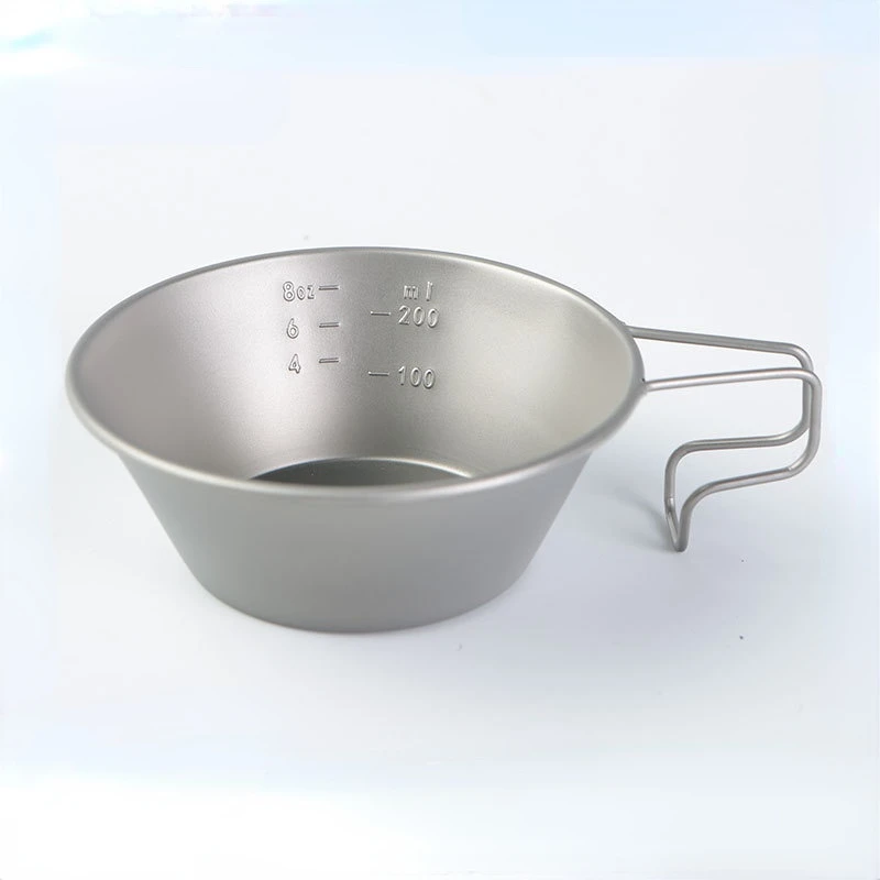 

Outdoor Tableware Pure Titanium Snow Bowl Can Be Burned Travel Camping Cookware Tea Bowl Portable Hook Pure Titanium Bowl 300ml