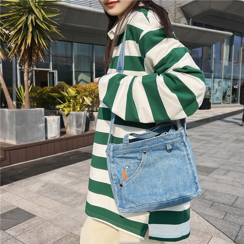 Denim bag Crossbody Bags Youth Fashion Jean Casual Small Mini Square Ladies Shoulder Bag Women Messenger Bags