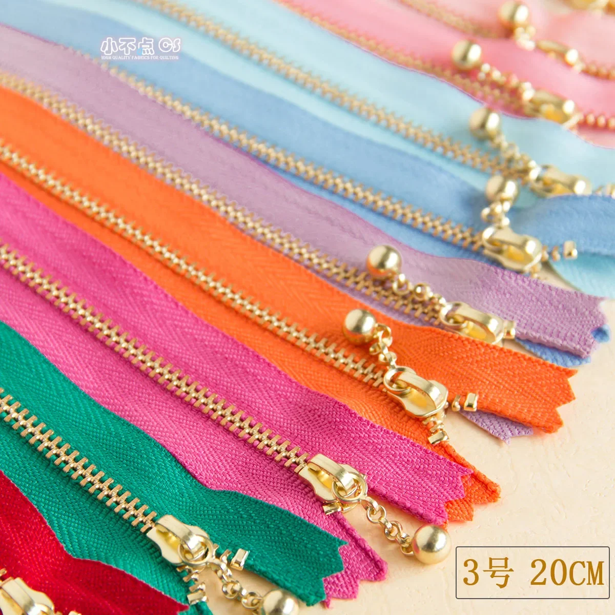 

5PCS 20CM YKK No.3 Metal Zipper Gold Copper Closed Tail Unlocked Handmade Wallet Zipper O-shaped Chain Head