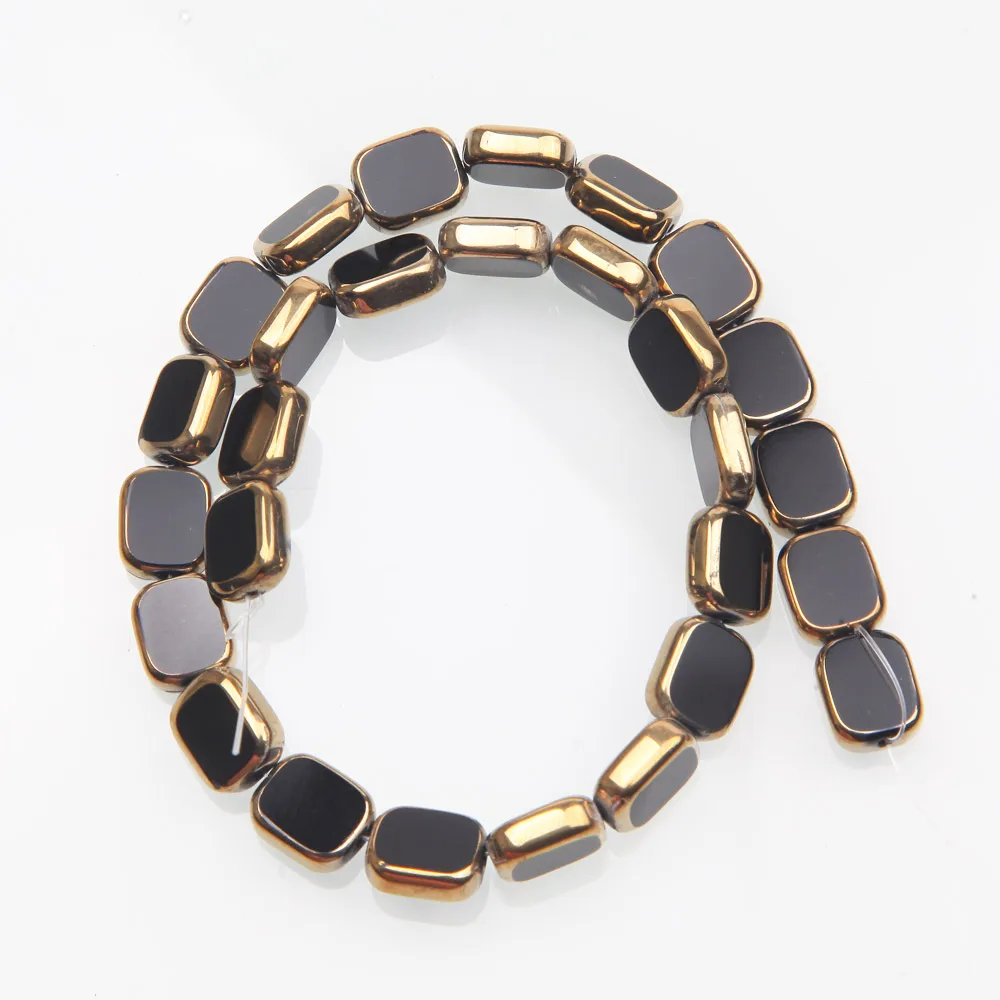 28PCS Rectangle Glass Beads for Jewelry Making Bracelet Necklace Supplies Findings Glass Charms Accessories 9*11mm