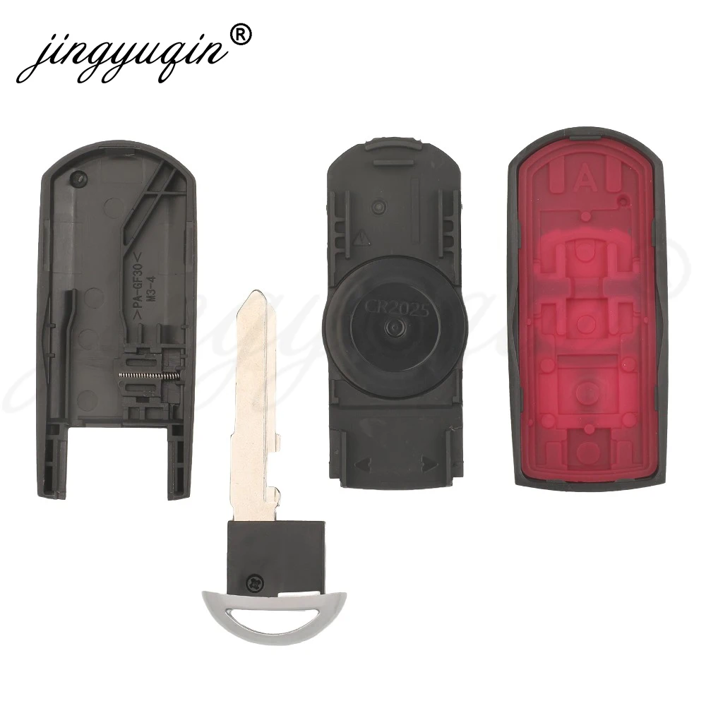 Jingyuqin 10pcs for Mazda 2 3 6 9 CX-3 CX-5 CX-9 MIATA Atenza Axela Smart Remote Car Key Shell Case Fob MAZ24R MAA24 Replacement