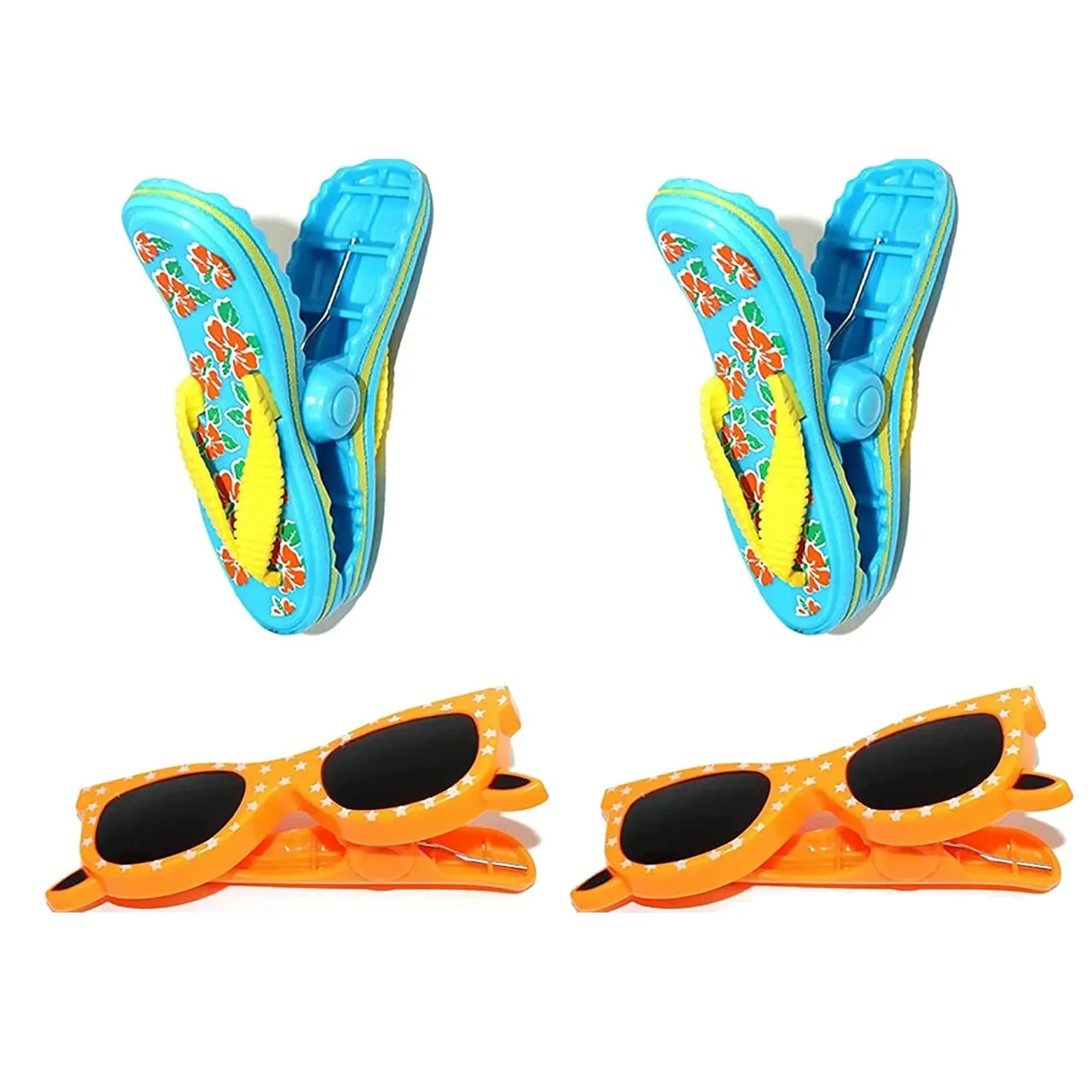 Sunglass Towel Clip Slipper Towel Clip 12x5cm/4.7x1.9inches 8.5x11cm/3.3x4.3 Inches Blue Orange Plastic Cleaning