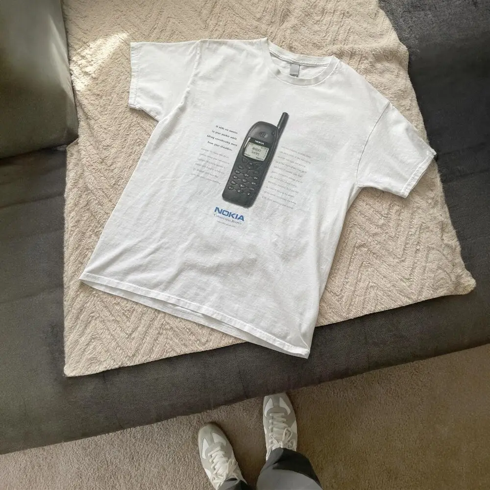 Old nokia ad campaign tee, Vintage Nokia T-Shirt, 2000s aesthetic, Retro promo