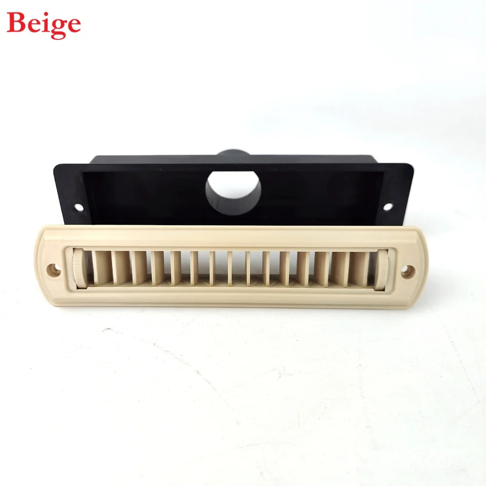 2Pcs White Black Beige Grey Rectangle Duct Vent Outlet Dispenser Grille Adjustble A/C RV Travel Trailer Car Caravan Dashboard