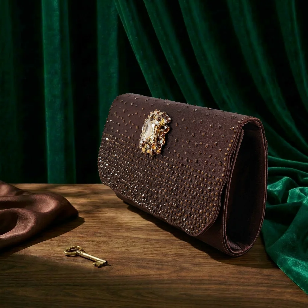 QueenYan Braune Satin-Strass-S – Women'S Evening Bags Bewertung und Preis