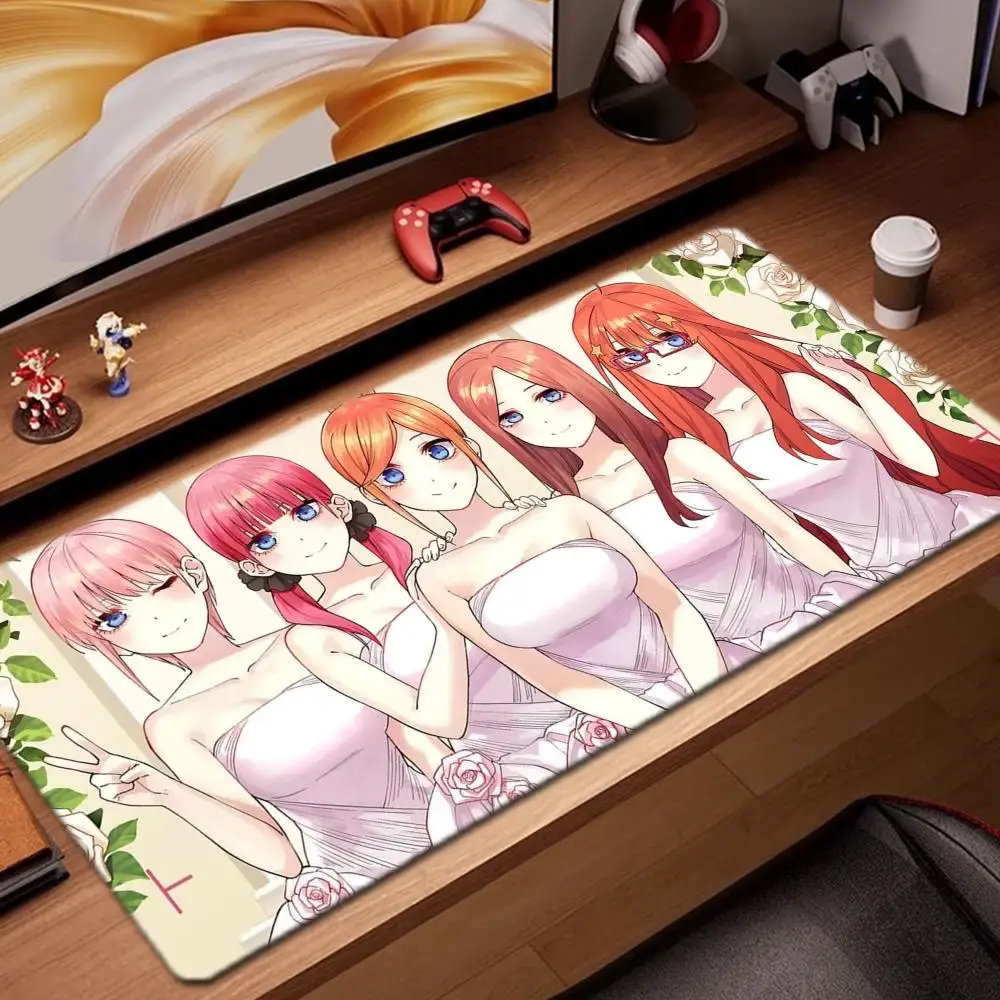 

quintessential quintuplets Mouse Pad Game Accessories keyboard pad XXL large locking edge 900X400 mm table mat Gaming mousepad