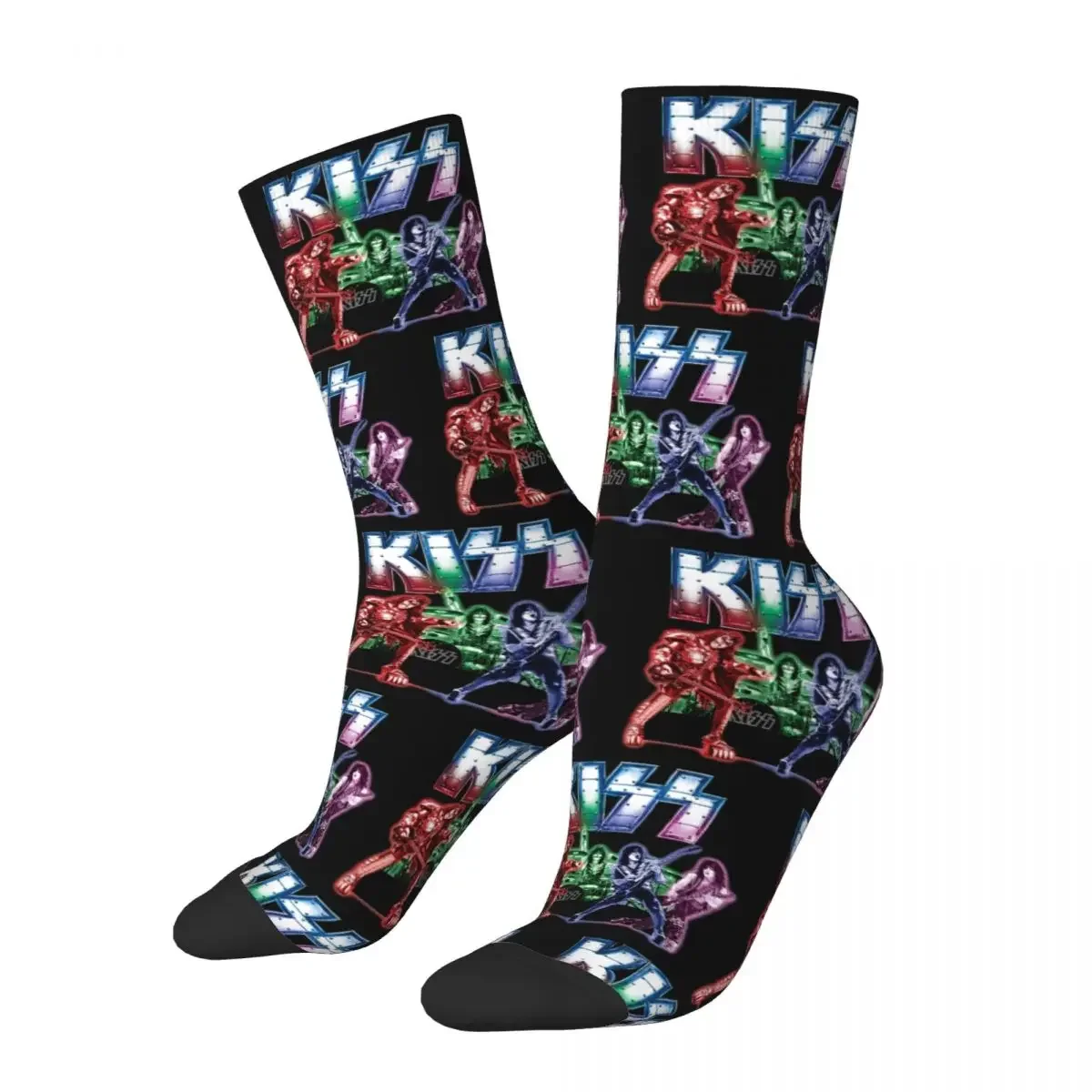 Kiss Band Crazy Demon Catman Ace Rock Accessories Socks Compression Graphic Crew Sock Comfortable for Women Men Wonderful Gifts