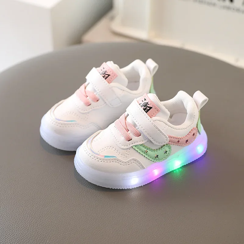 LED Kids Shoes for Girls and Boys Cute Cartoon  Sneaker Baby Kawaii Canvas Shoes Soft Bottom Sneakers Casual Shoes