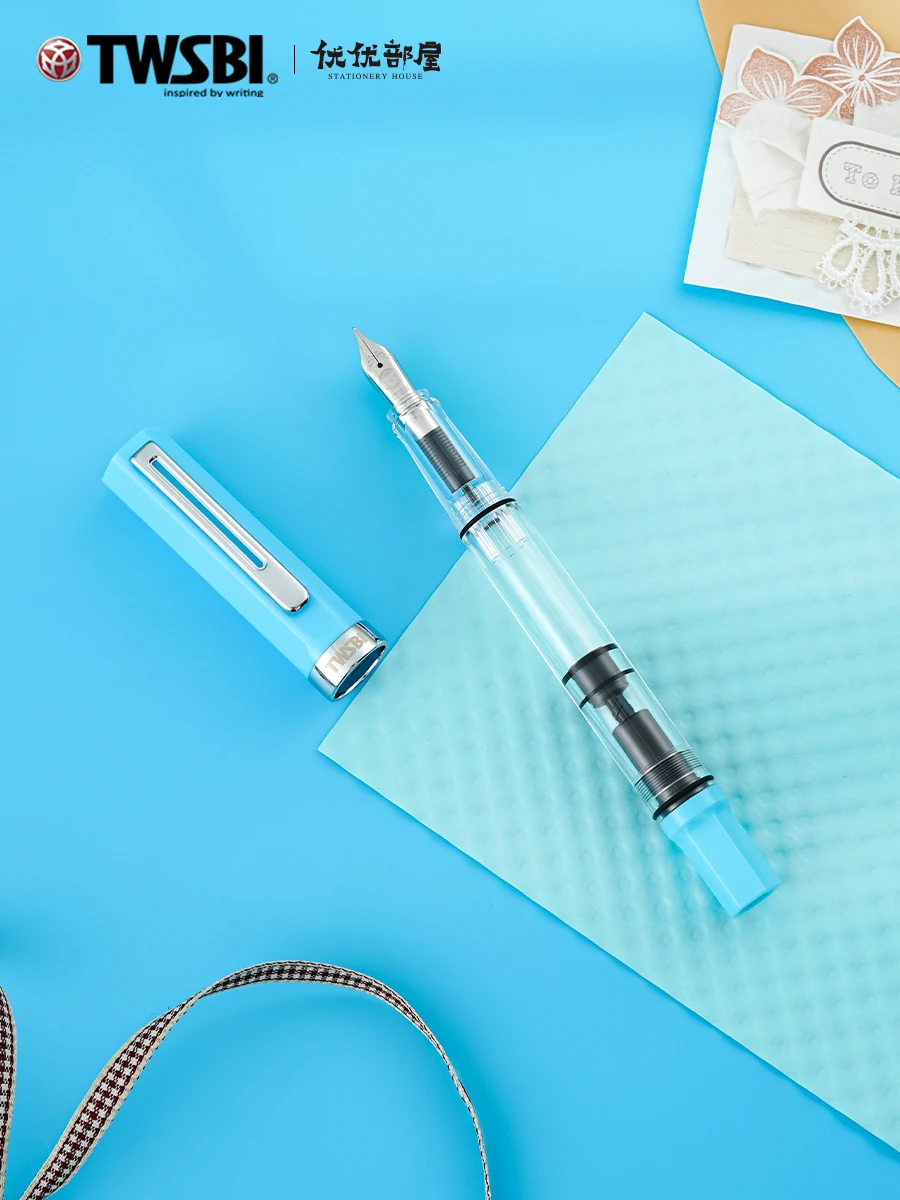 Smooth TWSBI ECO Piston Pen Transparent Resin Fountain Pen Holder Large Capacity Ink Storage Student Writing Supplies Gift