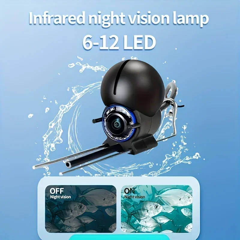 Ultra HD Vision Underwater Fish Finder Camera, Night Vision with 4.5 Inch Display, USB Rechargeable Lithium Polymer Battery