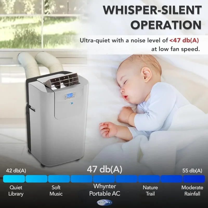 Whynter Portable Air Conditioner 12,000 BTU & Portable Heater with Dual Hose Dehumidifier & Cooling Fan for 400 Sq Ft Rooms