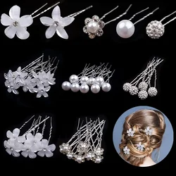 20pcs Women U-shaped Pin Metal Barrette Hair Clip Hairpins Simulated Pearl Bridal Tiara Hair Accessories Wedding Hairstyle Tools