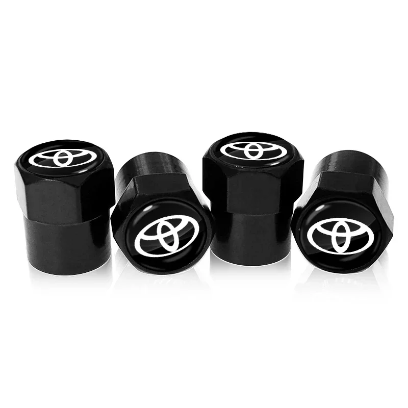 2025 4pcs Car Valve Cap Wheel Tire Valve Caps Cover With Auto Emblem For Toyota wildlander C-HR GR Sport Vios Izoa Yaris Prius