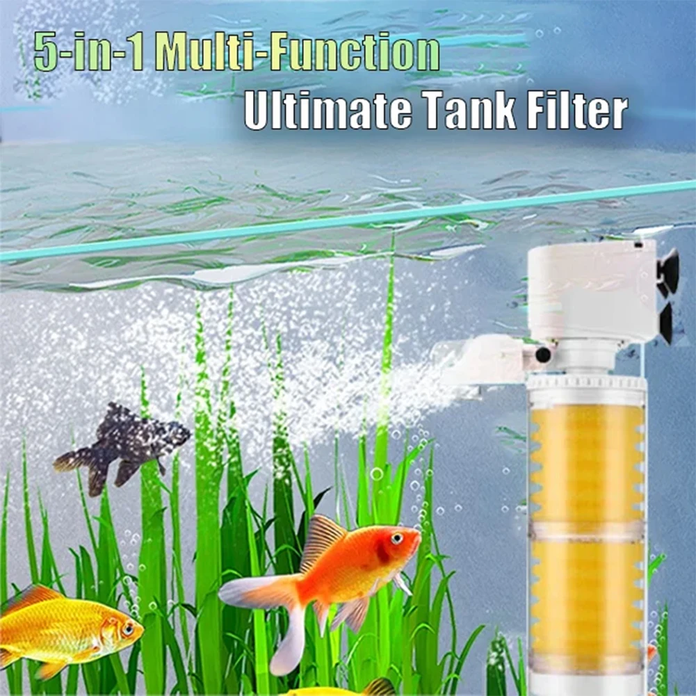 Filter Pump For Fish Tank Ultra Quiet 3 In 1 Internal Filter Water Pump Aquarium Accessories