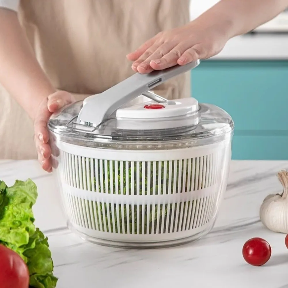 

3 L Capacity Vegetable Salad Spinner Press-type Quick Spin Vegetable Washer Household Lettuce Leaf Dehydrator Salad Making