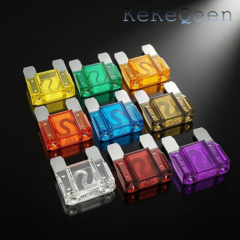 5 Teile/los Max Inser Auto Auto Sicherung 20A 30A 40A 50A 60A 70A 80A 90A 100A 120A ZINK Pins Maxi 32V Auto Sicherungen – Detail 5