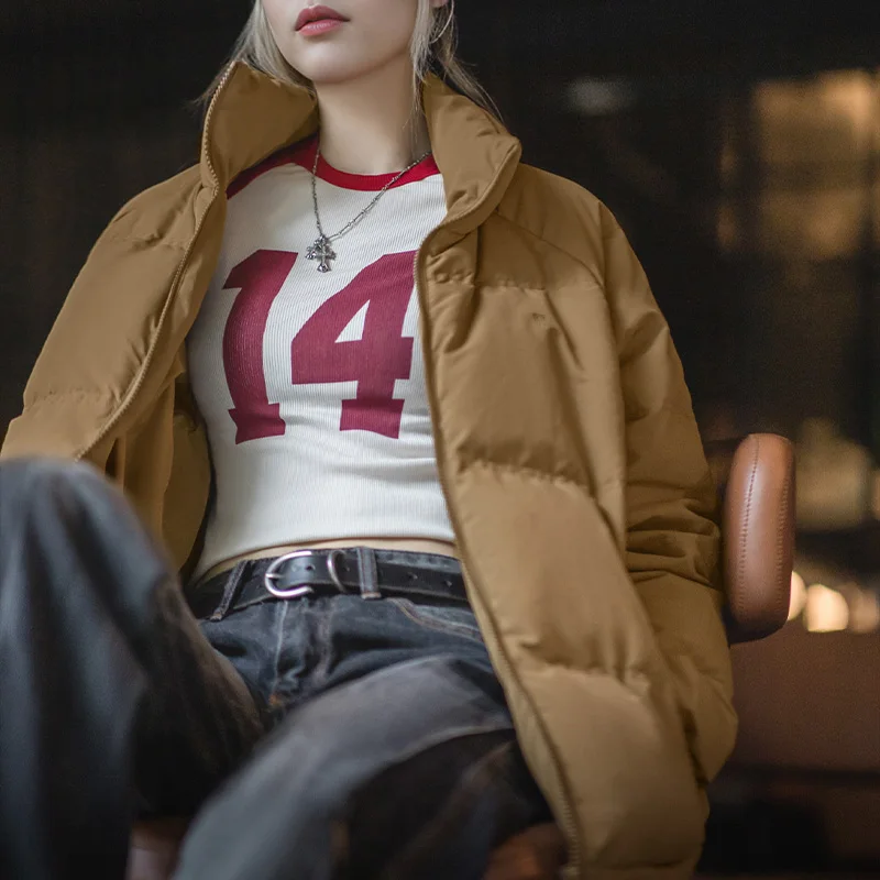 Madenผู้หญิงลงเสื้อแจ็คเก็ตฤดูใบไม้ร่วงฤดูหนาว90% เป็ดสีขาวลงหนาและWarm Stand Collarเสื้อแจ็คเก็ตWindproof