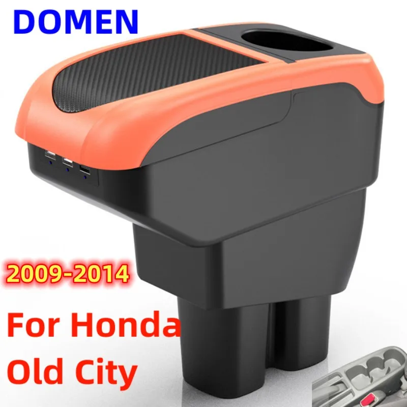 

NEW For Honda Old City Armrest Box Special modified interior accessories for the central armrest box Large Space Dual Layer USB