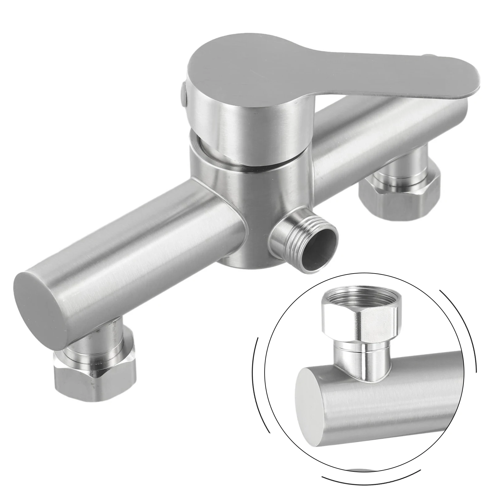 Stainless Steel Shower Faucets Hot And Cold Water Mixer Wall Mounted Metal Handle With Built In Sealing Ring Bathroom Fixture