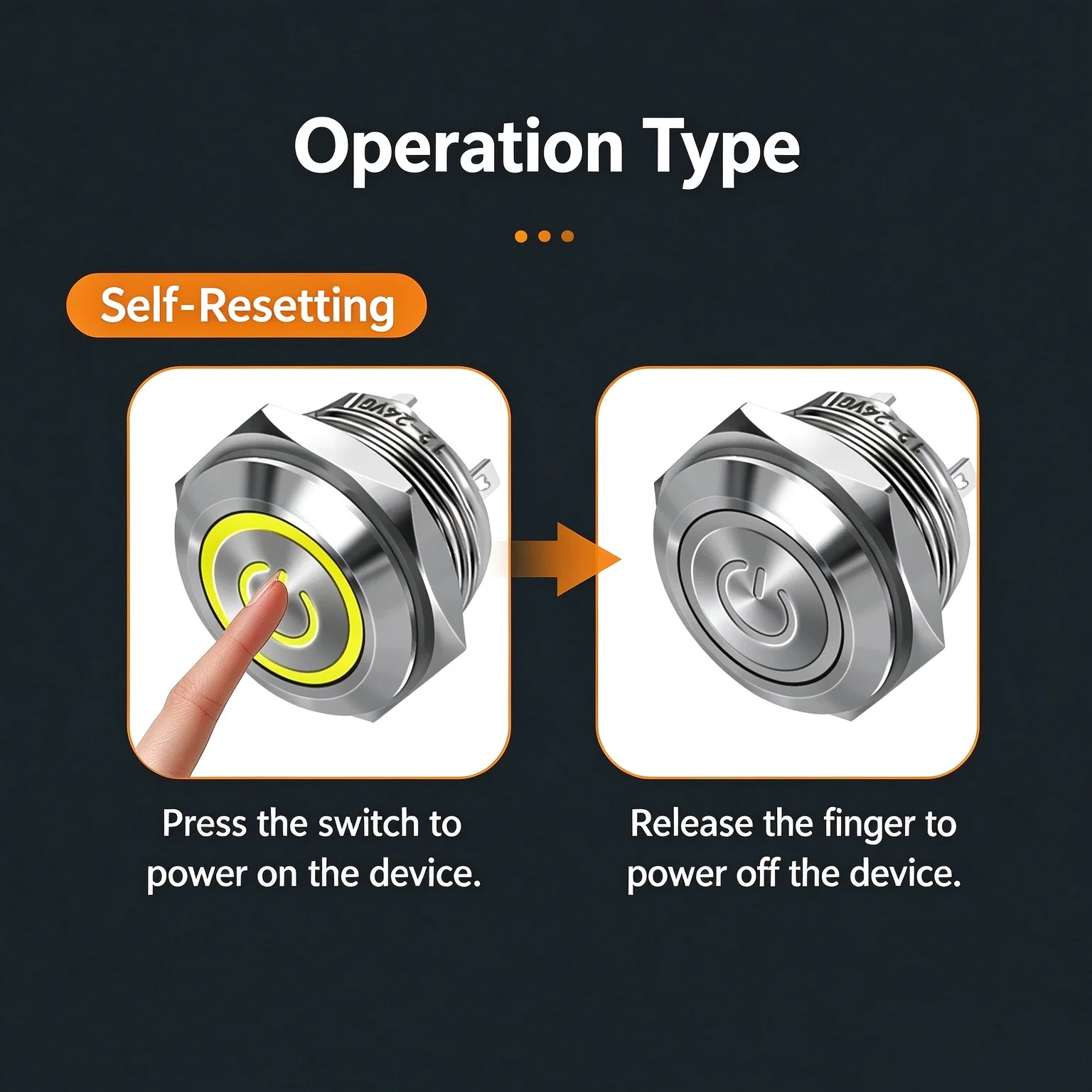 Stainless Steel LED Touch Elevator Button Switch Short-Throw Self-Reset Momentary 12mm-30mm Sizes Available