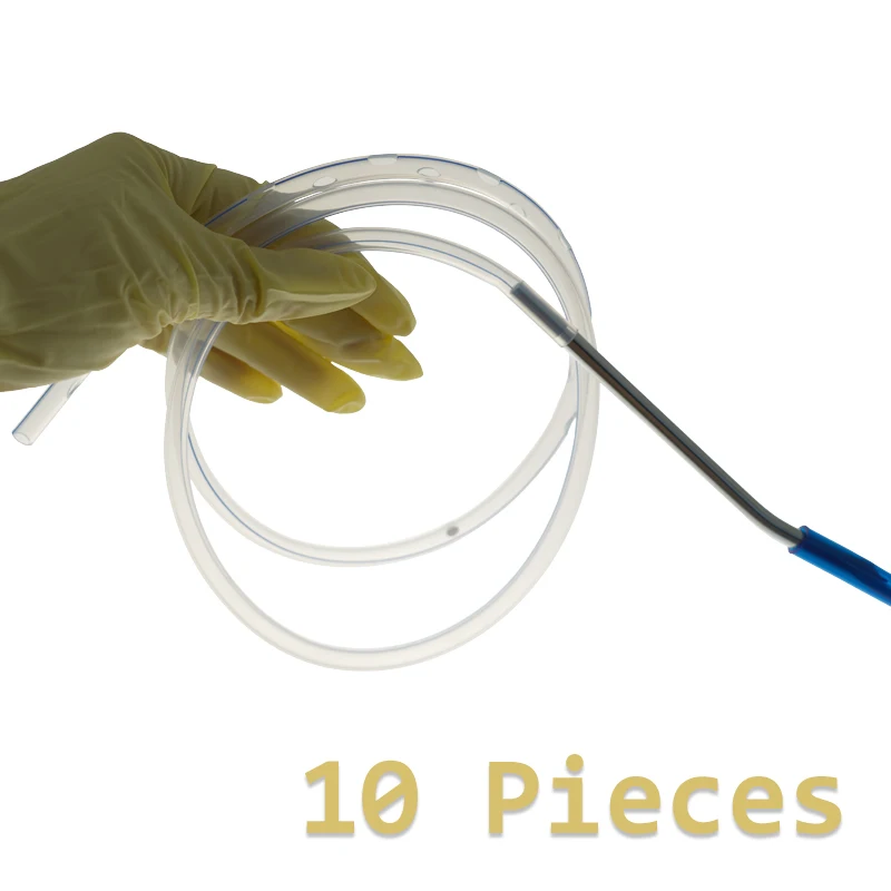 10pcs Silicone Round Perforated Drains With Guide Needle 14Fr/16Fr/18Fr/20Fr Sterile Postoperative Wound Drainage Tube