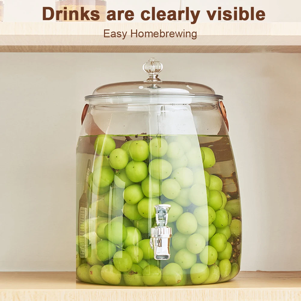 

PET 5L Beverage Dispenser with Stainless Steel Spigot Cold Water Pitcher Drink Dispenser for Bar Home