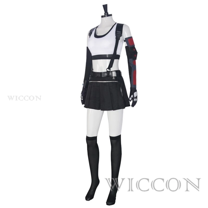 Final Fantasy VII Remake Tifa Cosplay Tifa Lockhart Costume Cosplay donne adulte ragazze parrucca scarpe costumi di carnevale di Halloween