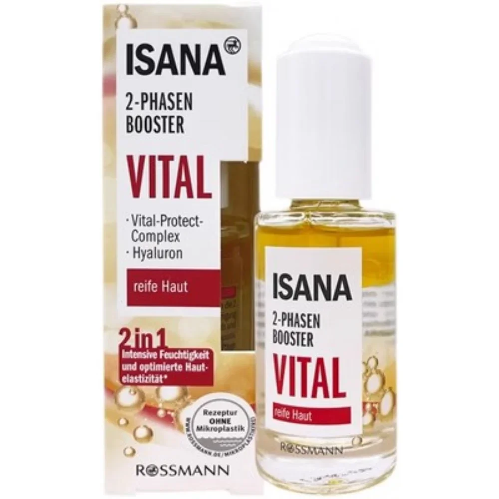 Germany ISANA Essential Oil + Hyaluronic Acid Water Oil Serum 30ml Hydration Nourishing Anti-Wrinkle Firming 2-in-1 Skin Care