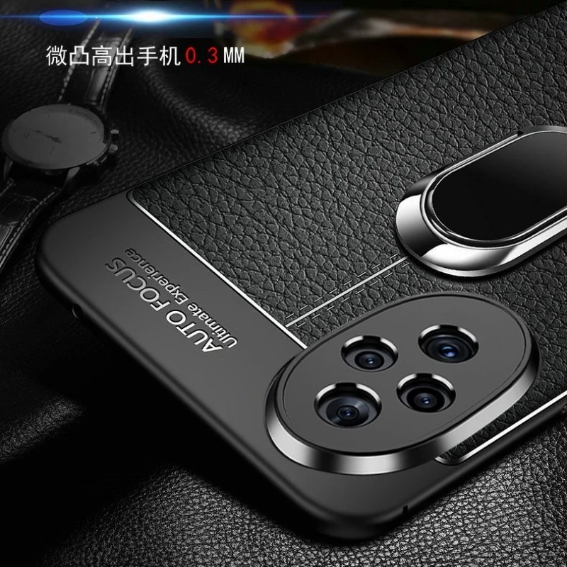 Magnetic Case For Honor 200 Pro Case Holder Ring Phone Cover For Honor 200 200Pro 100Pro 5G PU Silicone Shell Shockproof Bumper