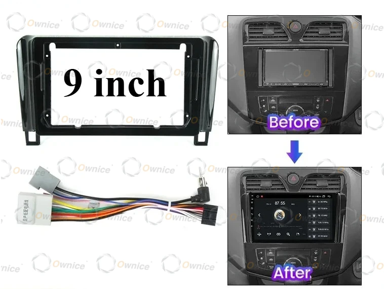 Ownice Car Radio Fascia for Nissan Serena 4 C26 2010 - 2016 9 Inch Stereo Panel Wiring Harness Power Cable Adapter Connector