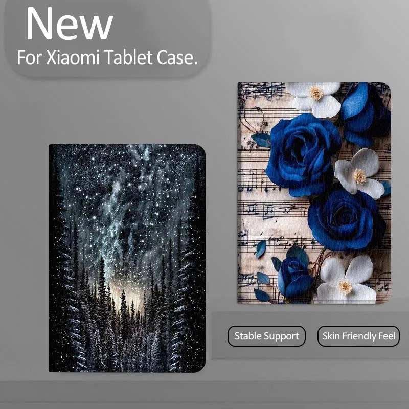 

Blue Rose Music Note Tablet Case For Xiaomi Redmi Mini Pad SE K 2 4 5 6 7 8 2023 2025 11 8.8 11.2 10.1 Pro Gift