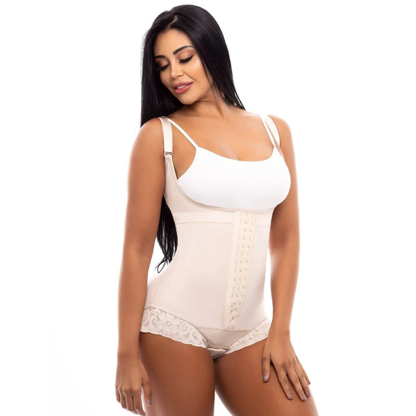 Triangle One-Piece Front Hooks Sheath Slimming Fla Postpartum and Post Surgical Girdle Daily Use Slimming Fajas Lace Body Shaper