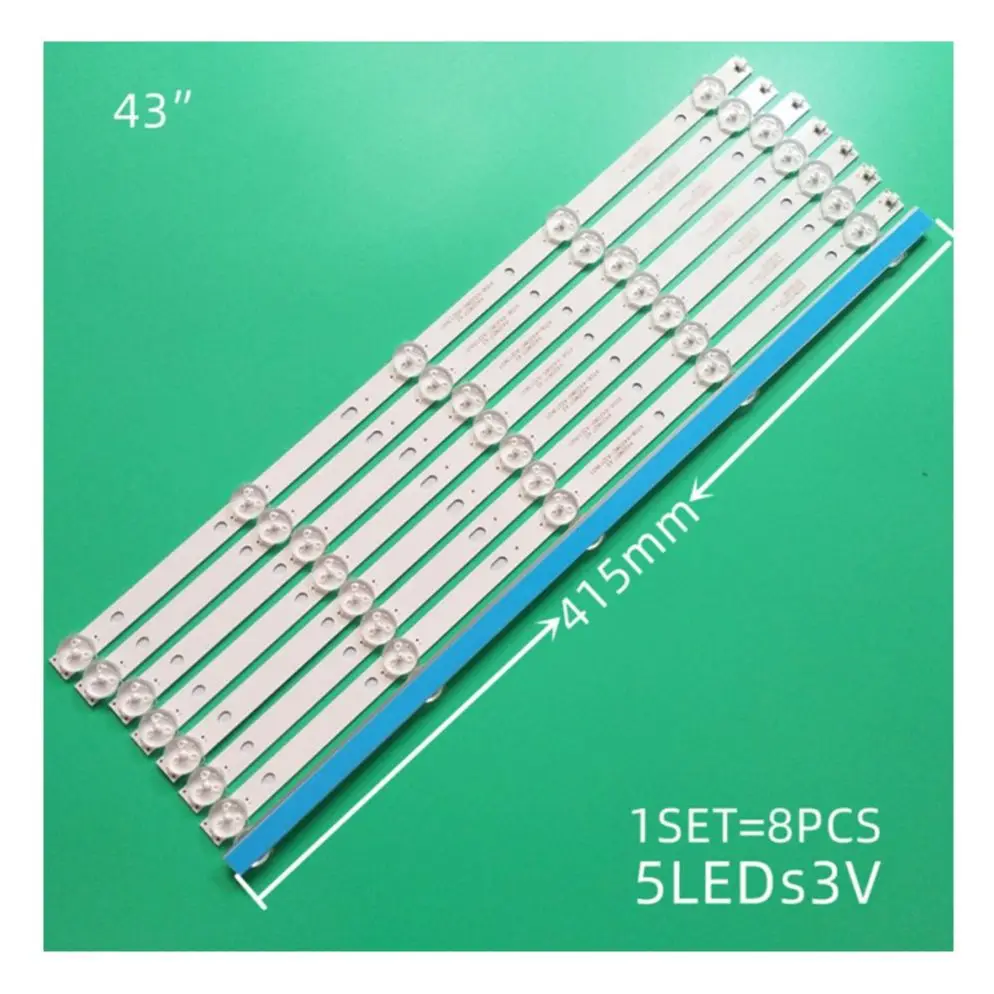 

8pcs/Kit LED Strips For 43''TV 43PHT4001/60 43PFT4001/60 K430WD9 4708-K420WD-A3213K01 K420WD7 A3 K430WDR A1 4708-K43WDR-A1213K04