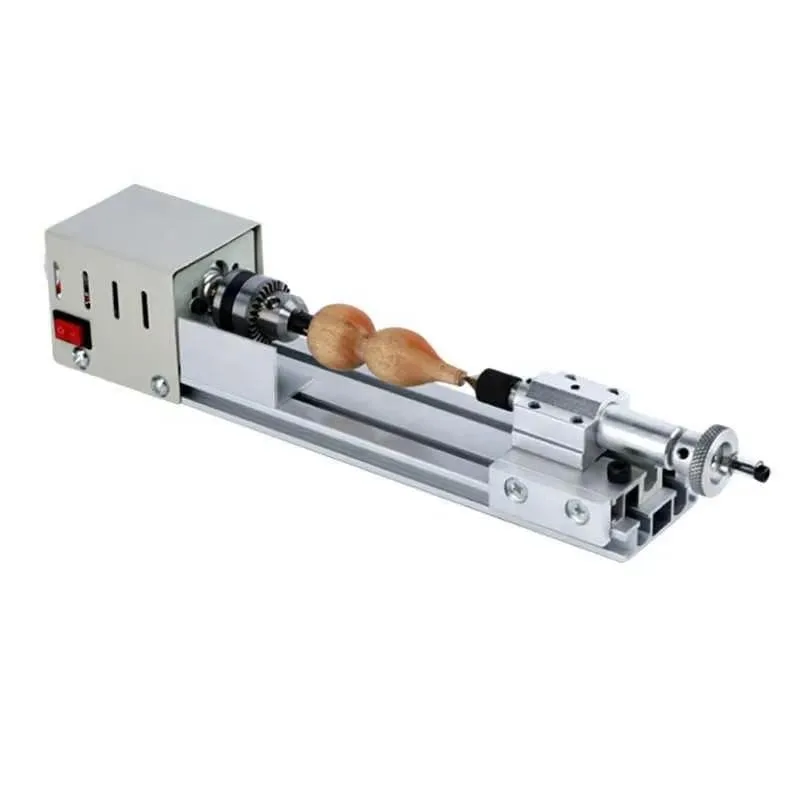 Upgraded Mini Woodworking Lathe 110V-240V Speed Adjustable Rotary Tool Set for Grinding Polishing Beads and DIY Crafts