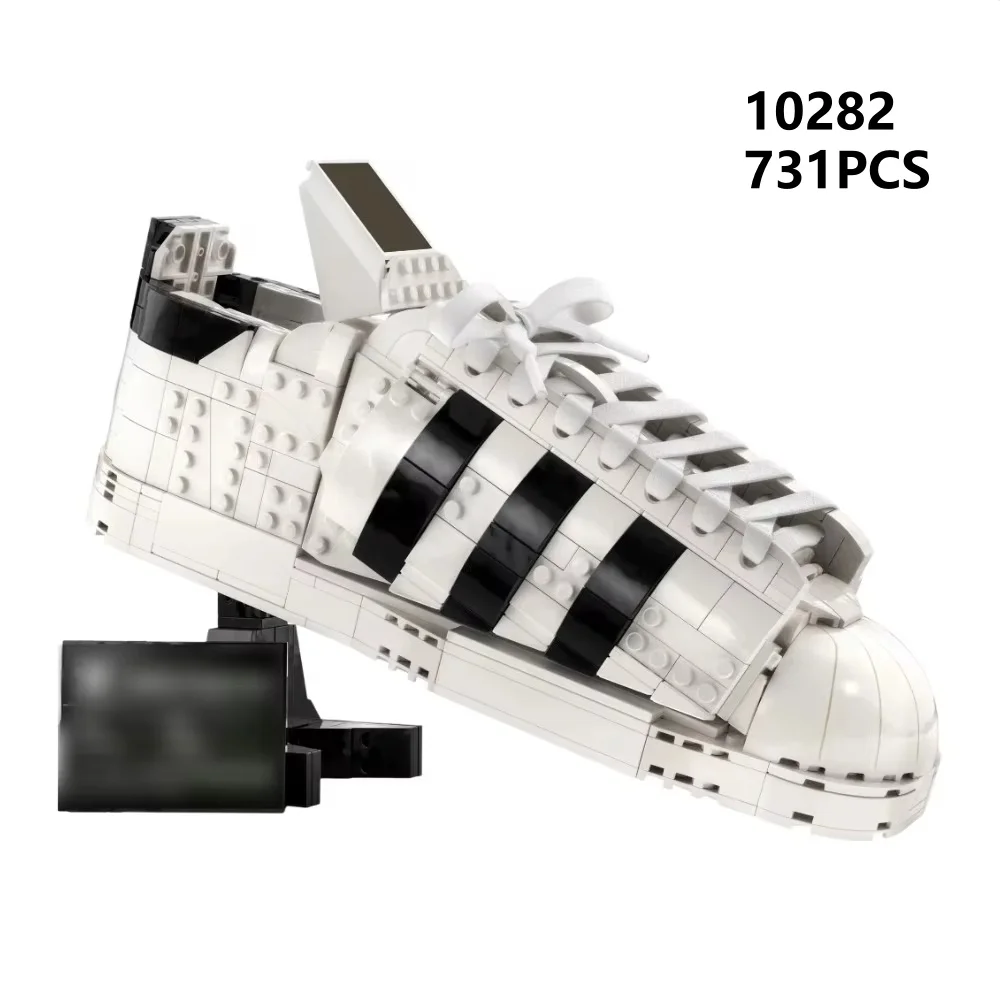 10282 clássico concha cabeça tênis decoração modelo presentes de aniversário 731 pçs tijolo brinquedos educativos das crianças