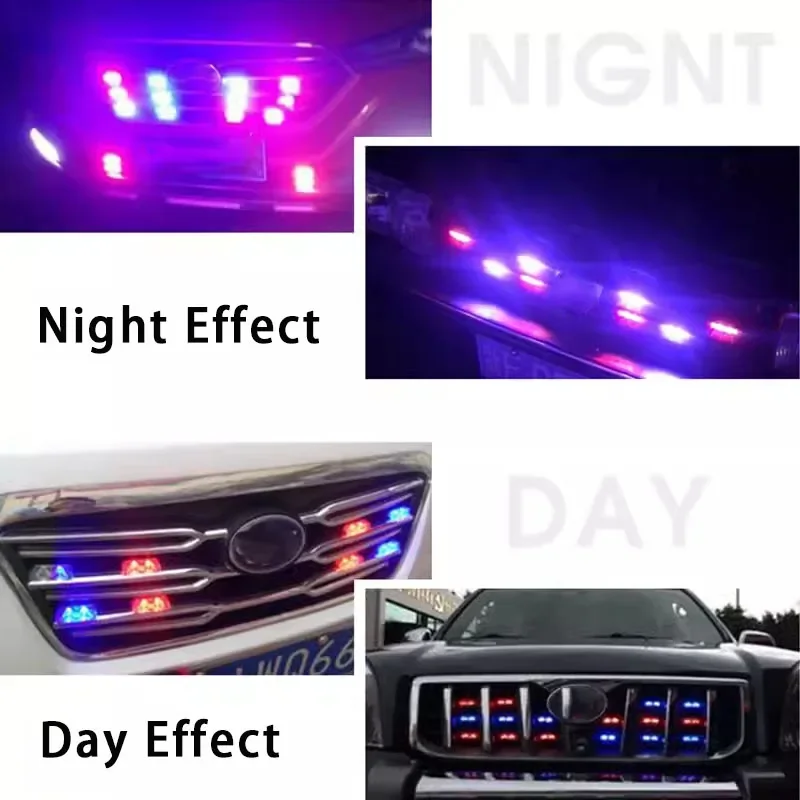 12V24V LED Warning Lights Amber Flashing Auto Strobe Beacon Car Blue Emergency Flag Modification Carte police Red Off Road Truck