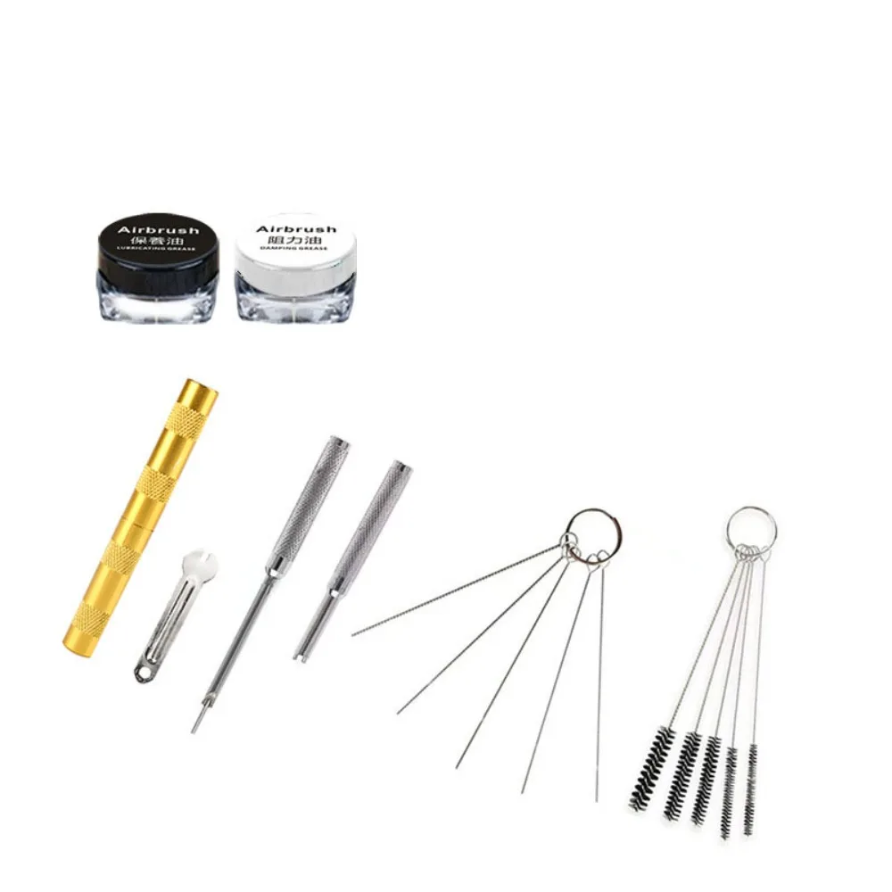 

Набор для чистки и ремонта аэрографов: инструменты для обслуживания, комплект для чистки сопел аэрографа из нержавеющей стали, коробка для хранения