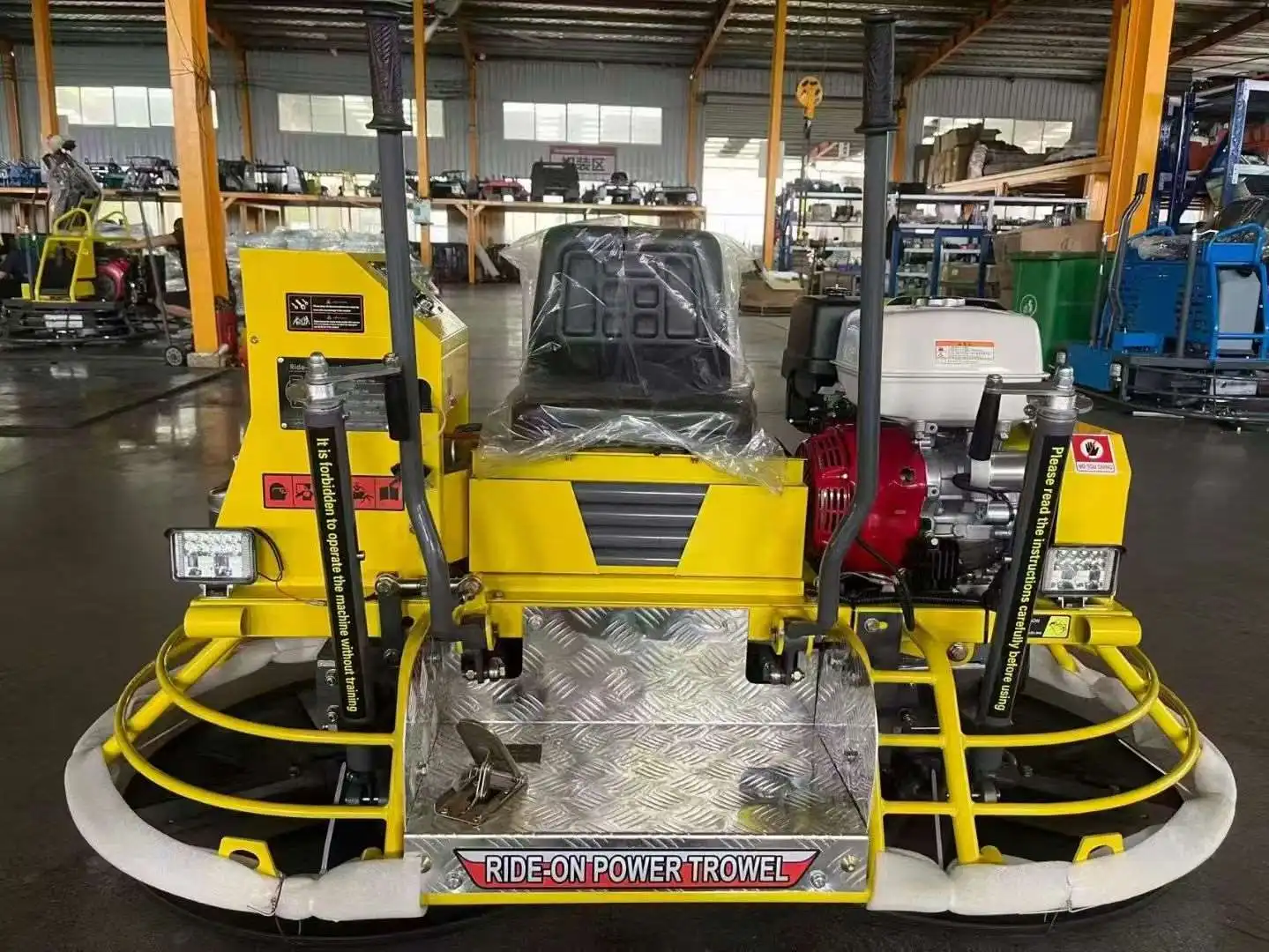 Ride-On Concrete Power Trowel, High Performance Floor Finishing and Polishing Machine