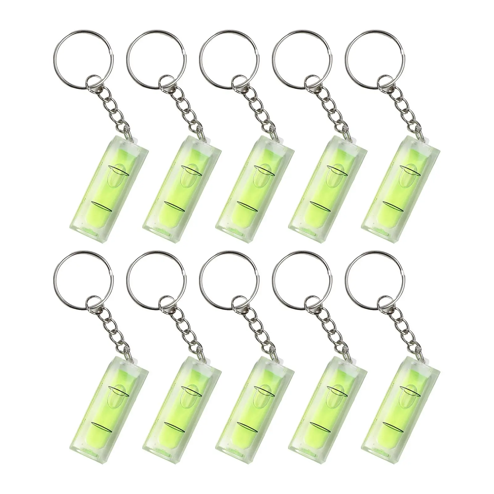 For Home Use Inclinometer Keychain Tool Green Level For Accurate Measuring 40mm*15mm*15mm Multi-Use Tool 10 Pack