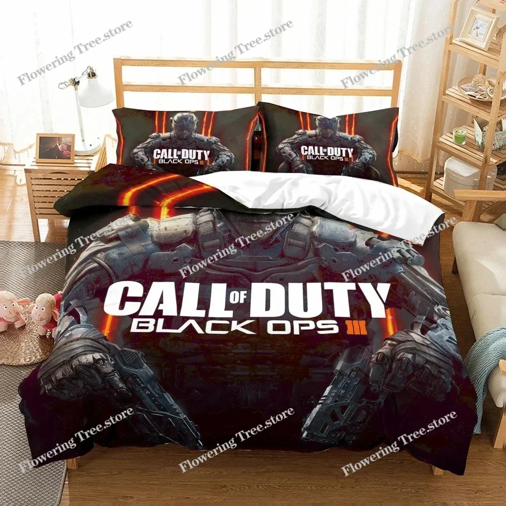 

Call of duty WW II bedding set Black Ops Duvet cover set Modern Warframe Comforter cover set US King Queen Size for Adults Linen