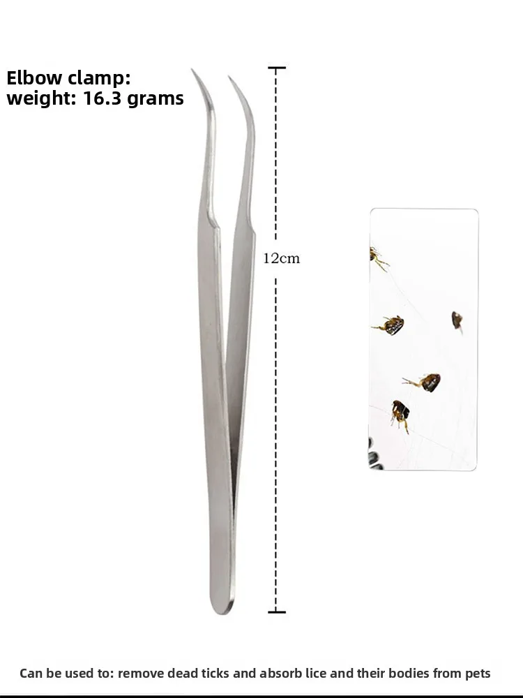 ZHAYA Tick Remover Tool Set Flea Lice Clip Pet Dog Cat Grooming Accessories Stainless Steel Tweezers Easy Safe Non Slip Handle view 4