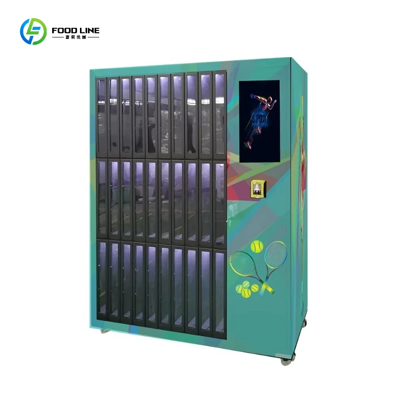 FL Wholesale Customized Cashless Bills Coins Operated Paddle Tennis Padel Racket Locker Vending Machines
